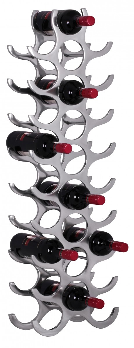 Wohnling design alu weinregal flammen 93 cm regal flaschenregal 27 flaschen
