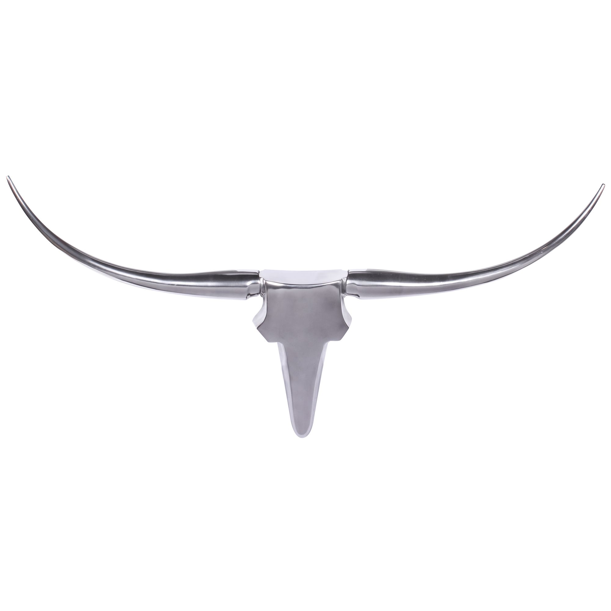Wohnling bull geweih l wanddekoration 125 cm breit aluminium silber wandgeweih