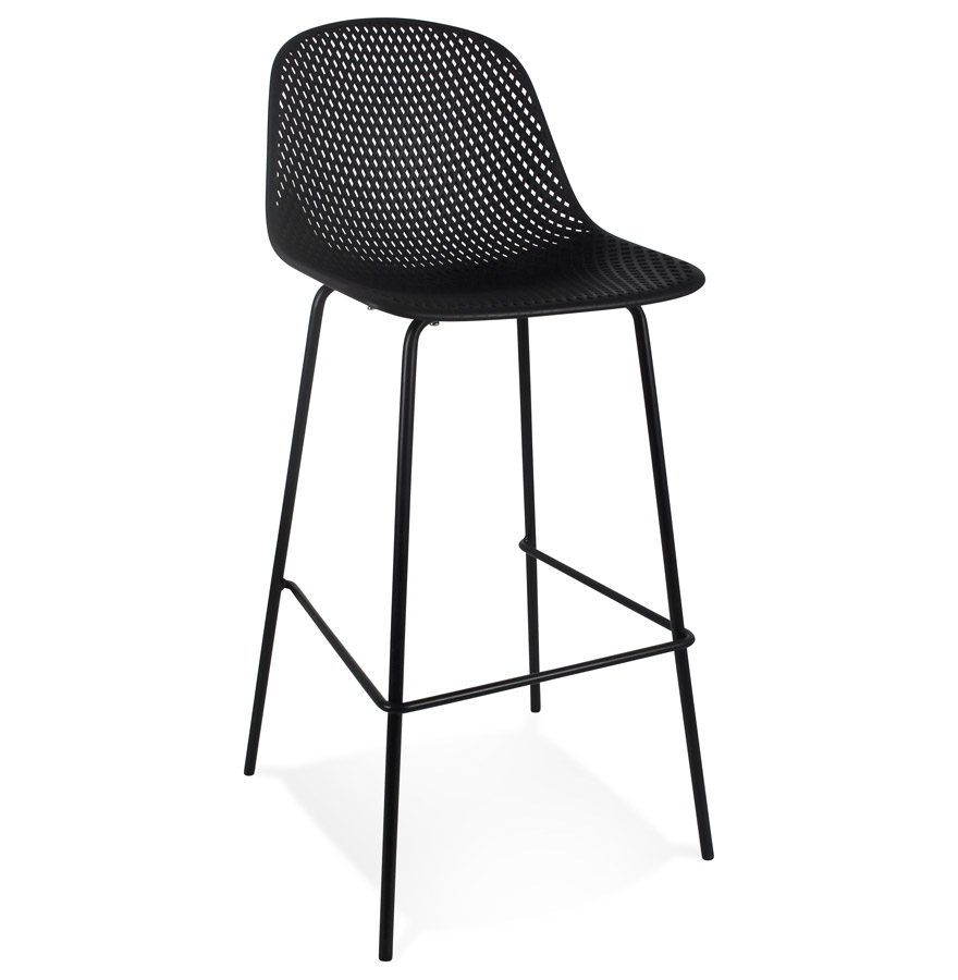 Alterego Barhocker LOKI Gestellfarbe Schwarz Sitzfläche Schwarz