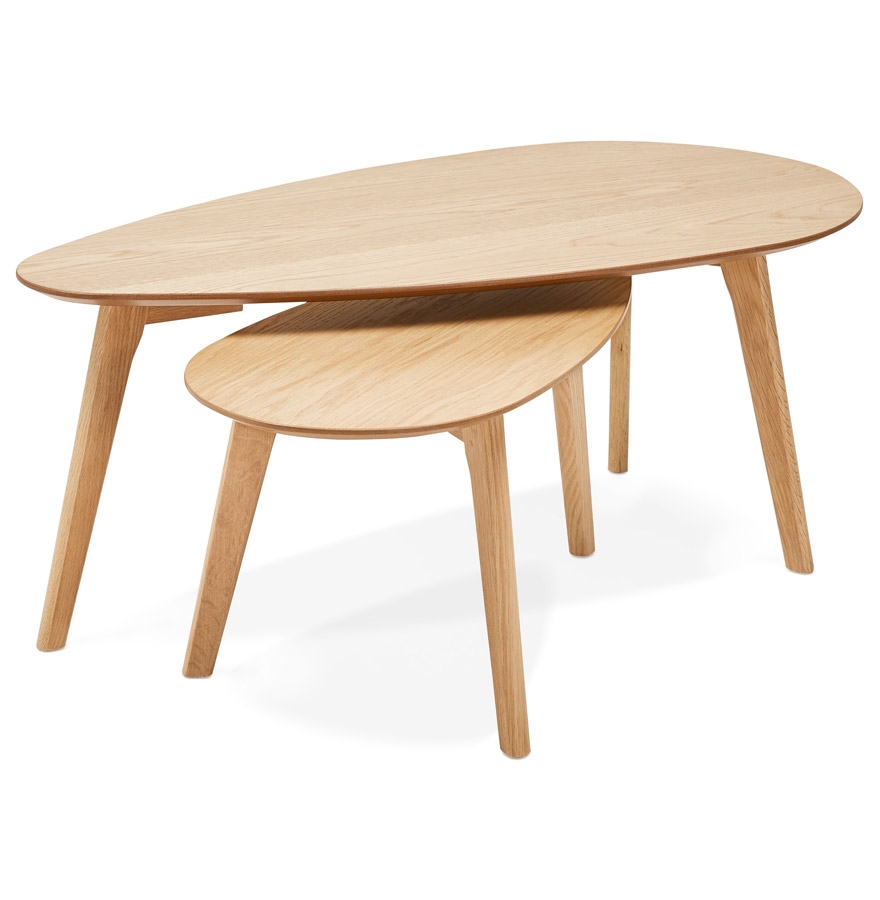 Alterego Couchtisch STOKOLM Gestellfarbe Natur Tischplatte Natur