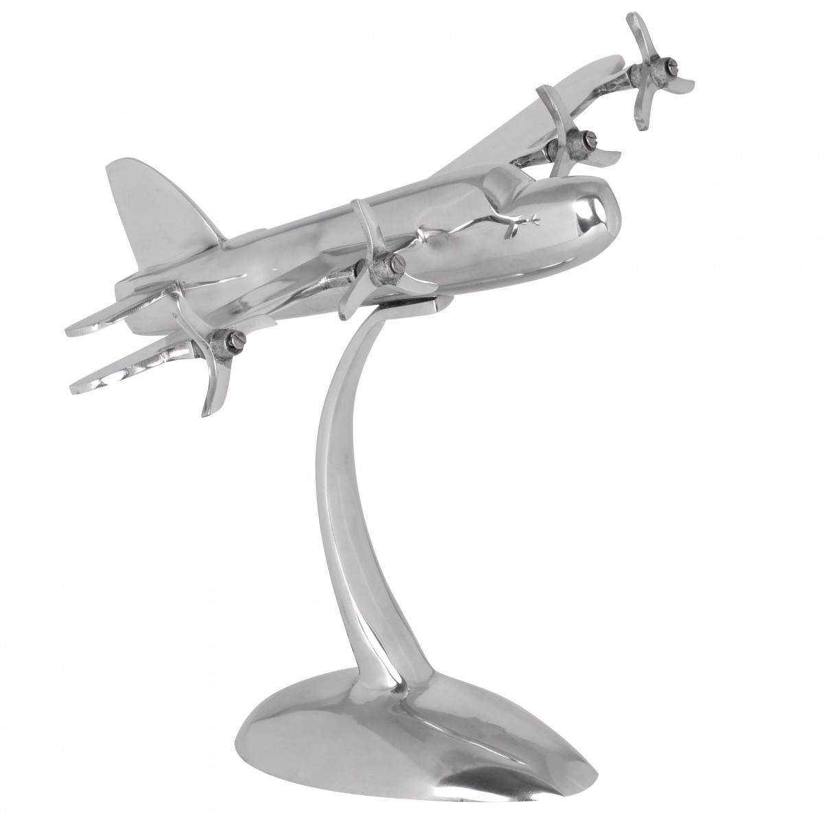 Wohnling design deko flugzeug propeller aus aluminium flieger farbe silber
