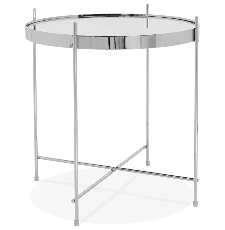 Alterego Couchtisch KOLOS SMALL Gestellfarbe Chrom Tischplatte Chrom