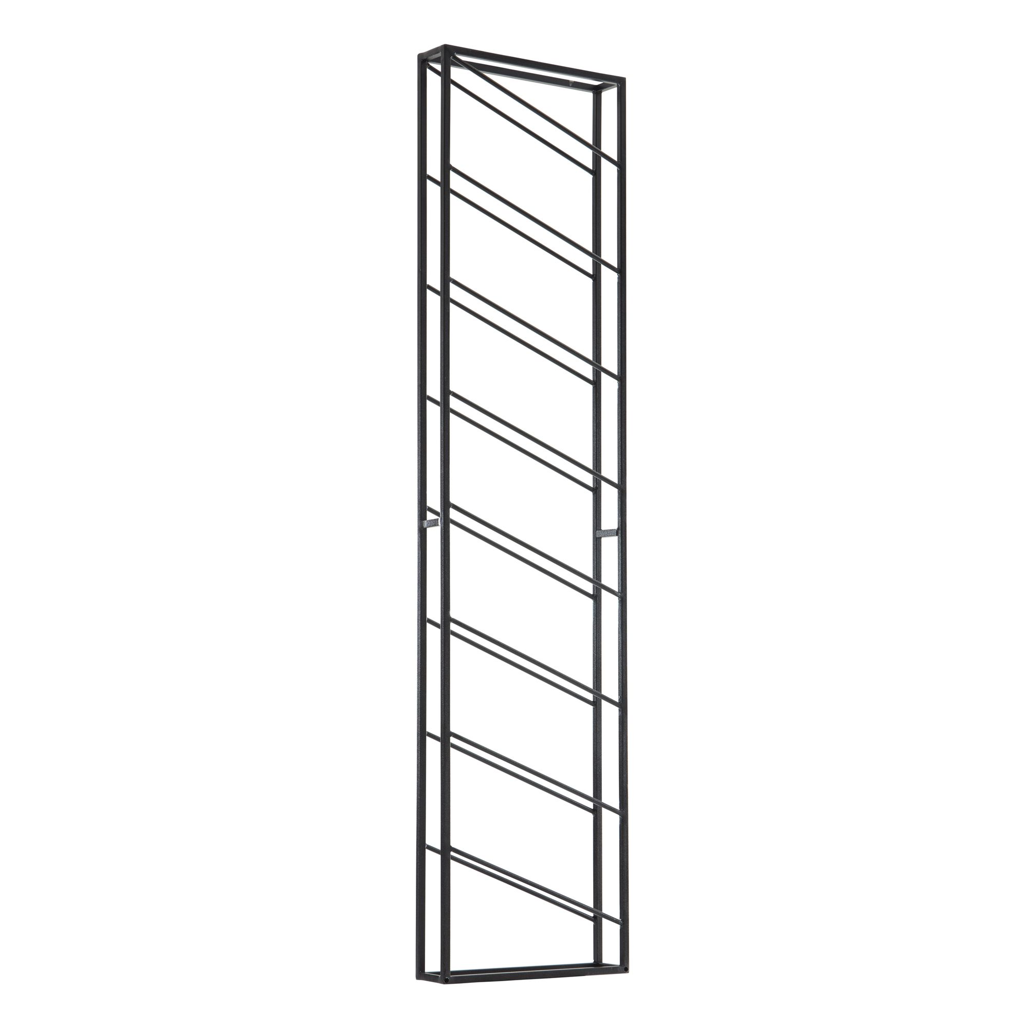 Wohnling weinregal wand schwarz 36x150x8 cm flaschenregal metall regal groß