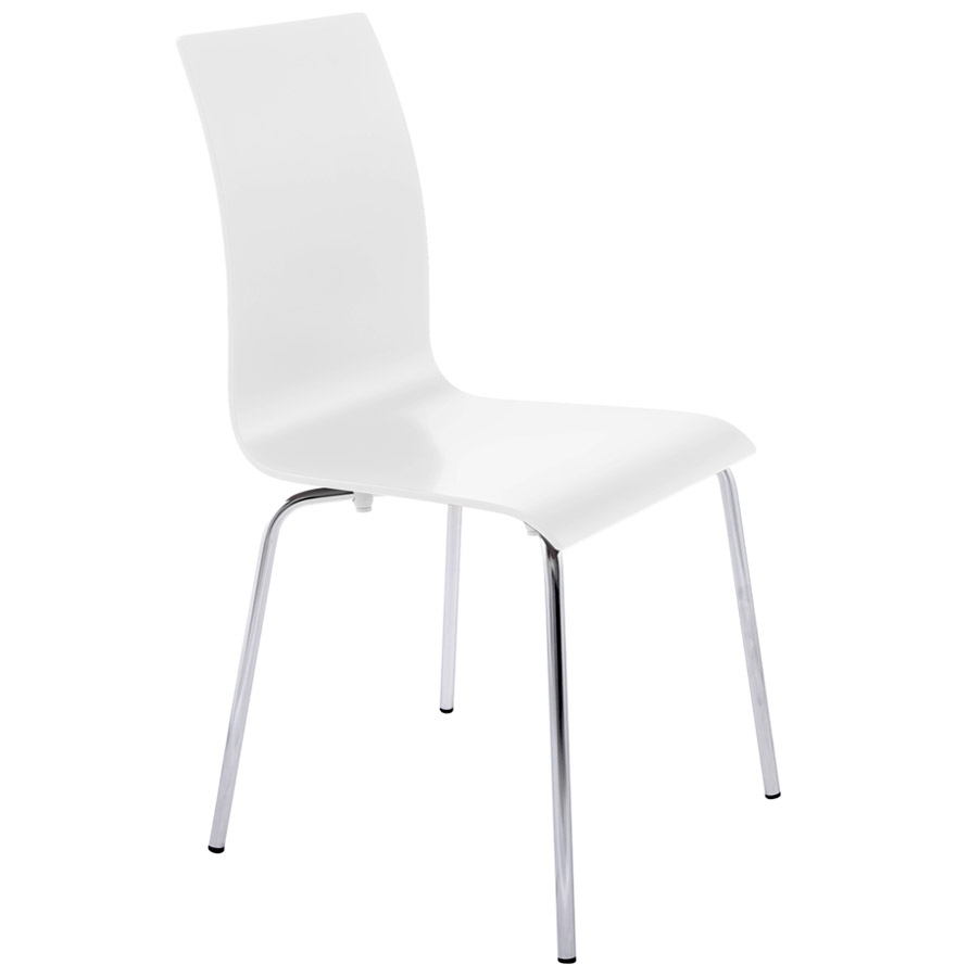 Alterego Stuhl ESPERA Gestellfarbe Chrom Sitzfläche Weiß