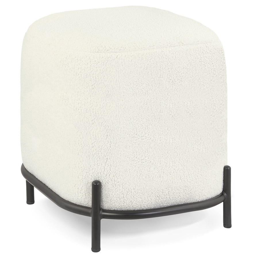 Alterego Hocker ORSO Gestellfarbe Schwarz Sitzfläche Natur