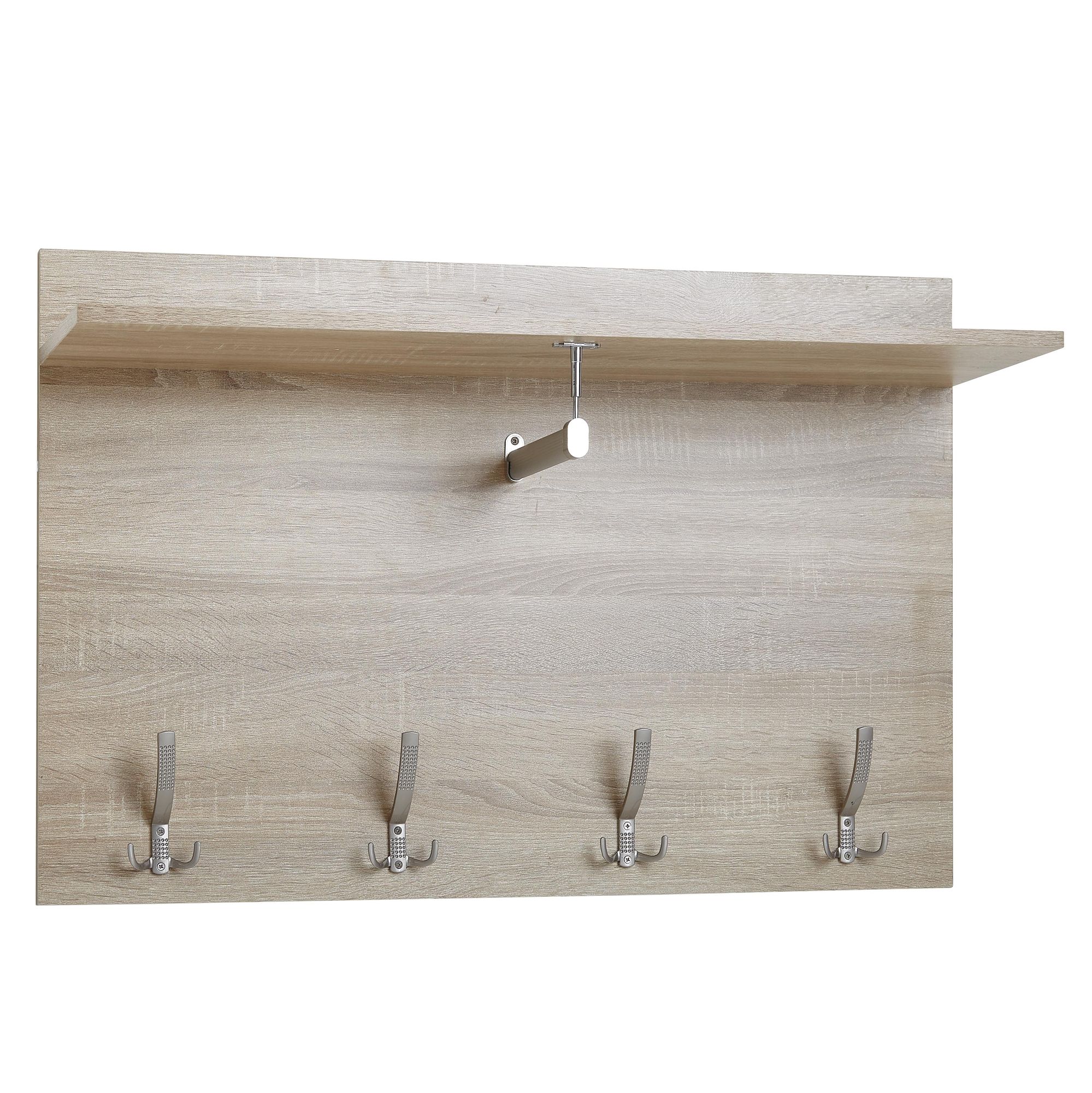 Wohnling wandgarderobe holz 90x60x29,5 cm garderobe flur ablage flurgarderobe
