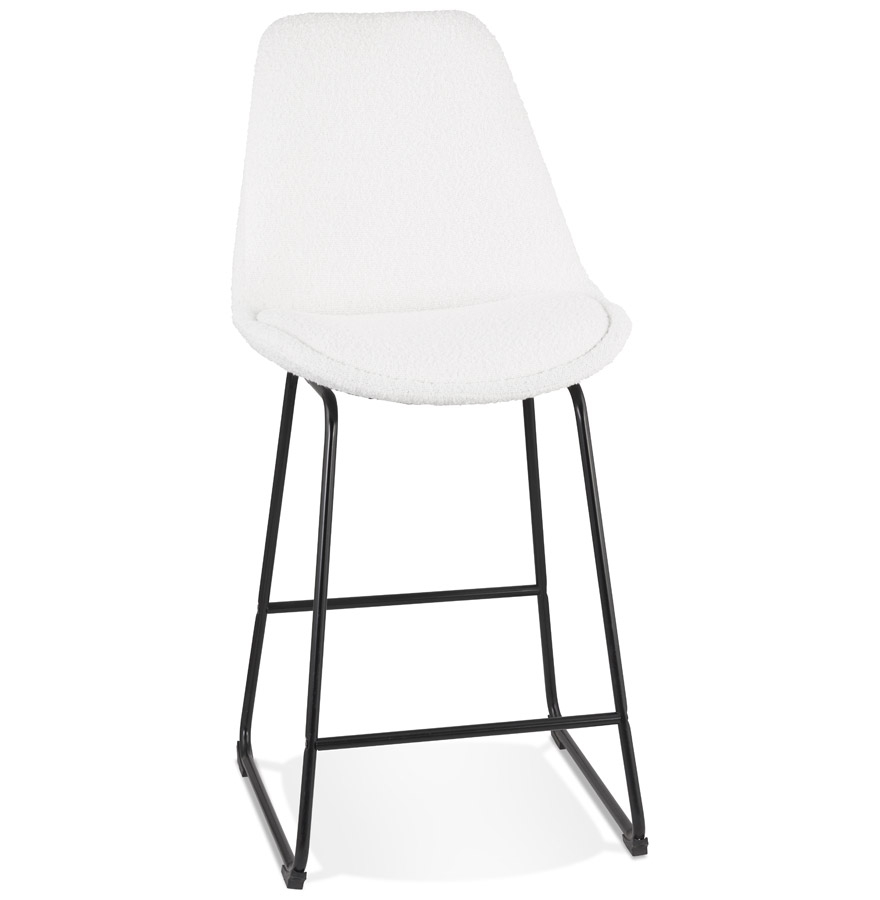 Alterego Barhocker ALICE MINI Gestellfarbe Schwarz Sitzfläche Weiß