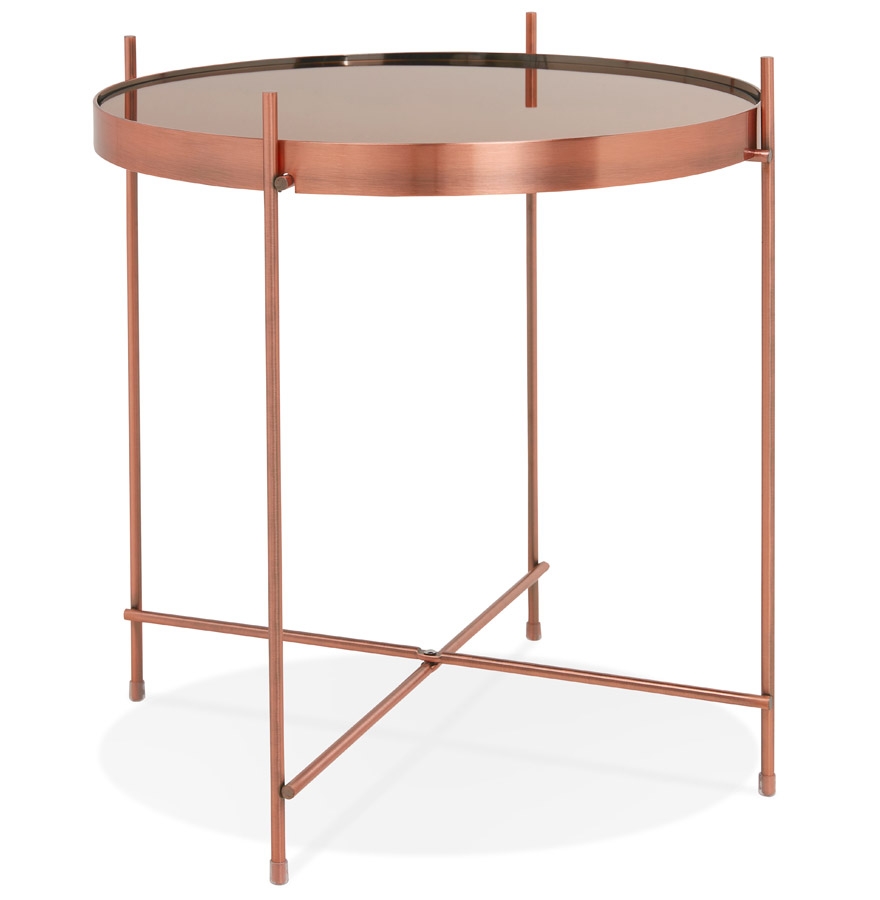 Alterego Couchtisch KOLOS SMALL Gestellfarbe Kupfer Tischplatte Kupfer