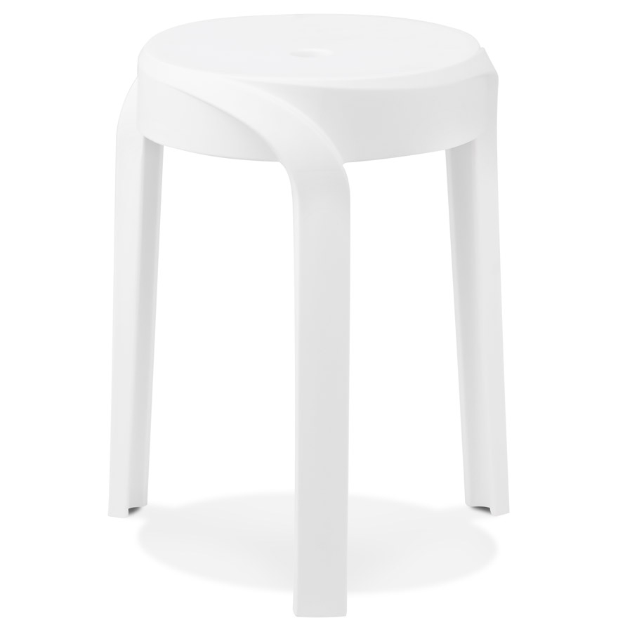 Alterego Hocker POMPA Gestellfarbe Weiß Sitzfläche Weiß
