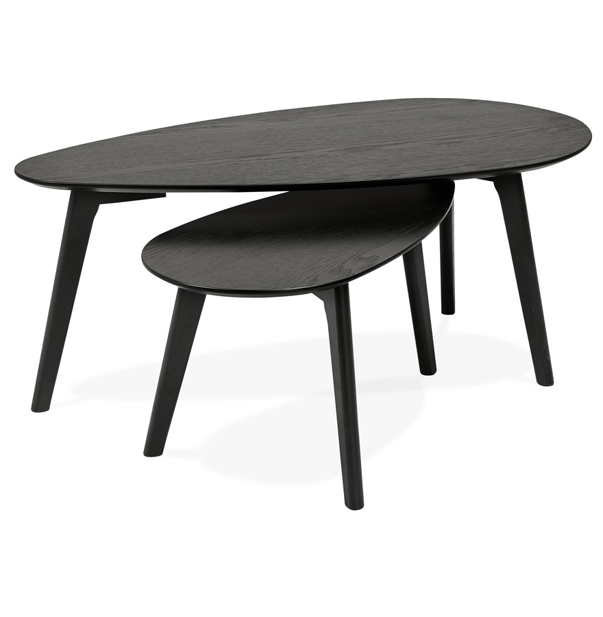 Alterego Couchtisch STOKOLM Gestellfarbe Schwarz Tischplatte Schwarz