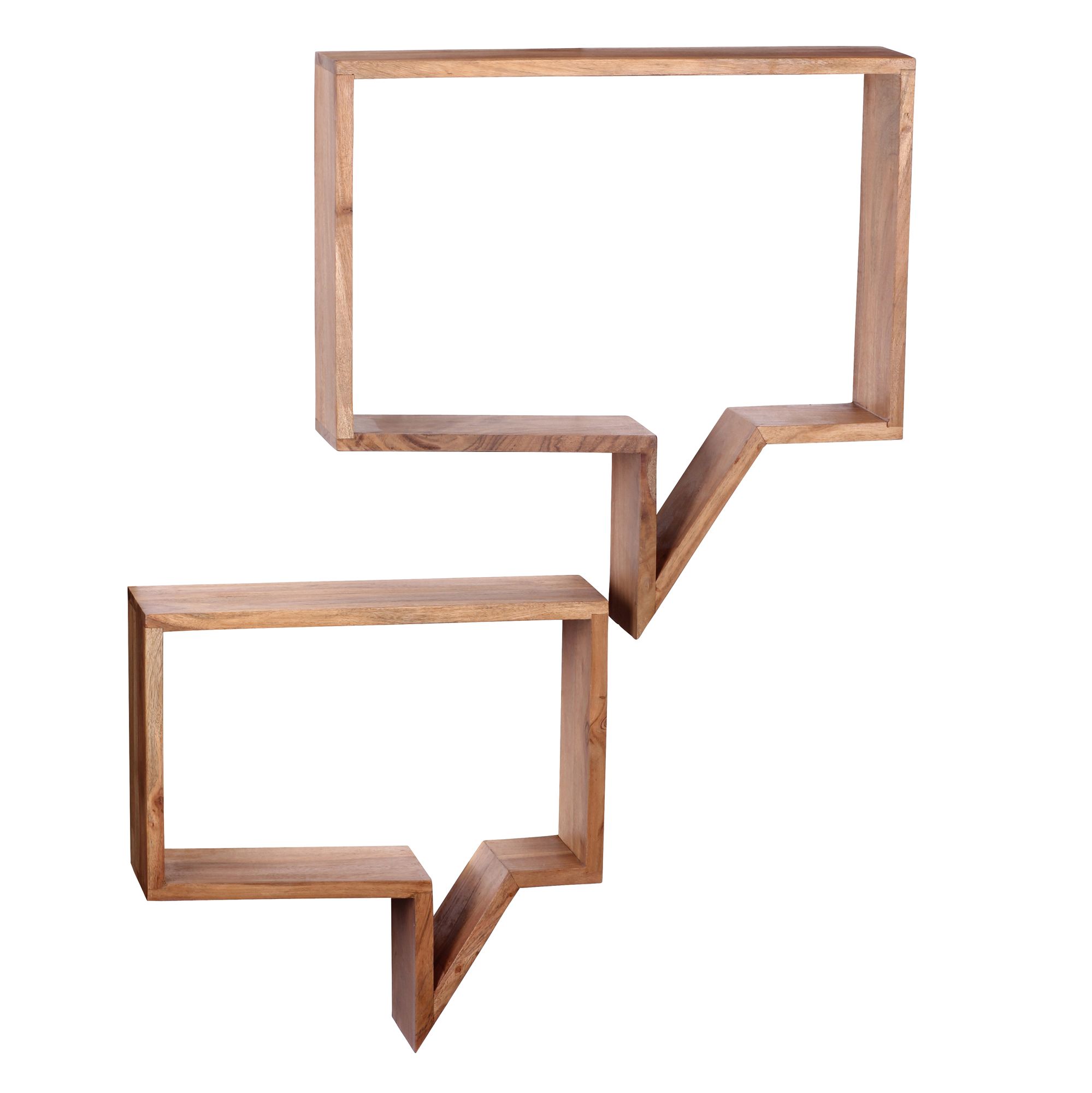 Wohnling 2er set wandregale mumbai massivholz akazie regal wand wandboard cubes