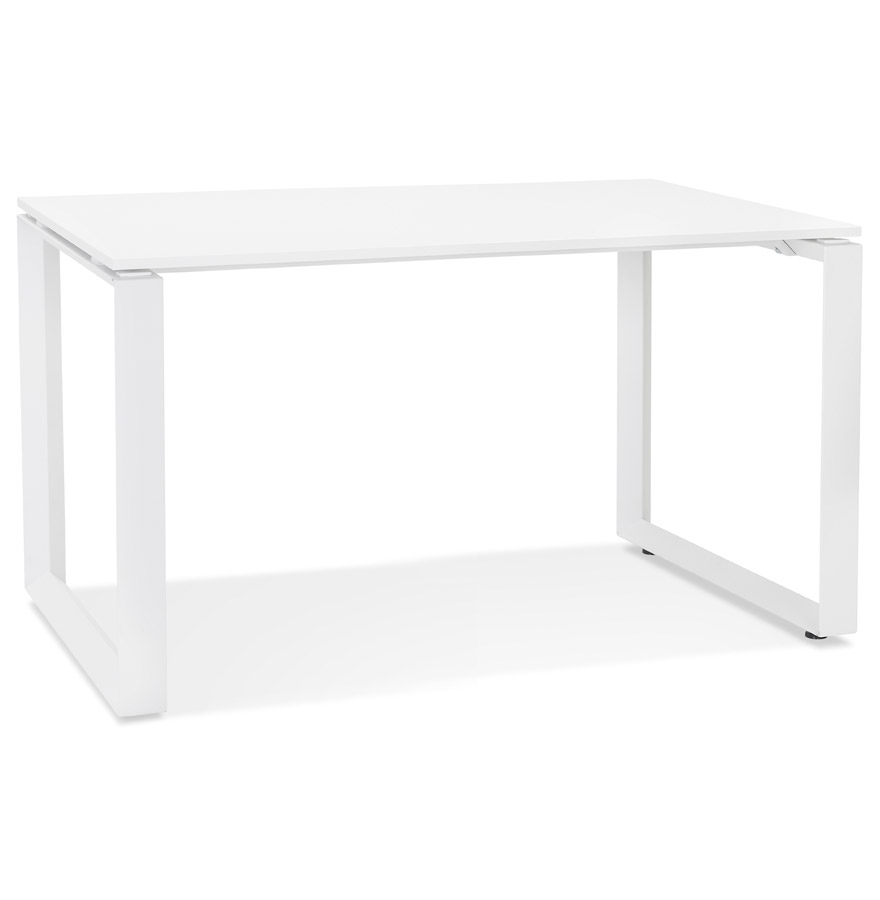 Alterego Schreibtisch BAKUS 120x60 cm Gestellfarbe Weiß Tischplatte Weiß