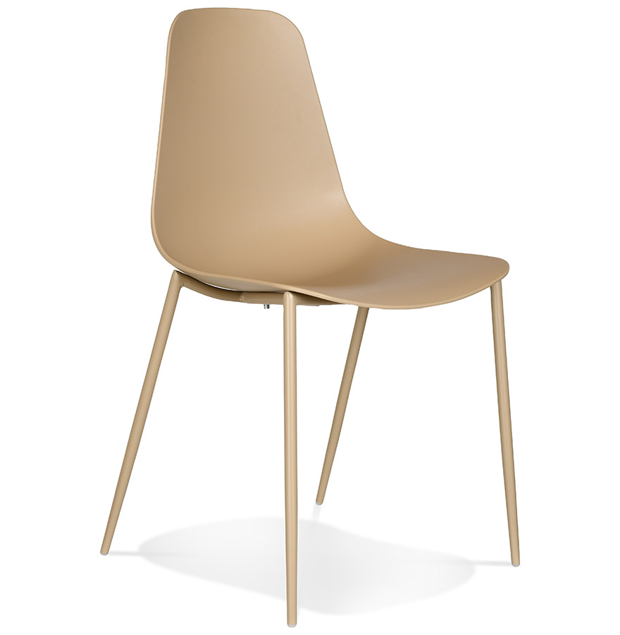 Alterego Stuhl FELIZ Gestellfarbe Beige Sitzfläche Beige