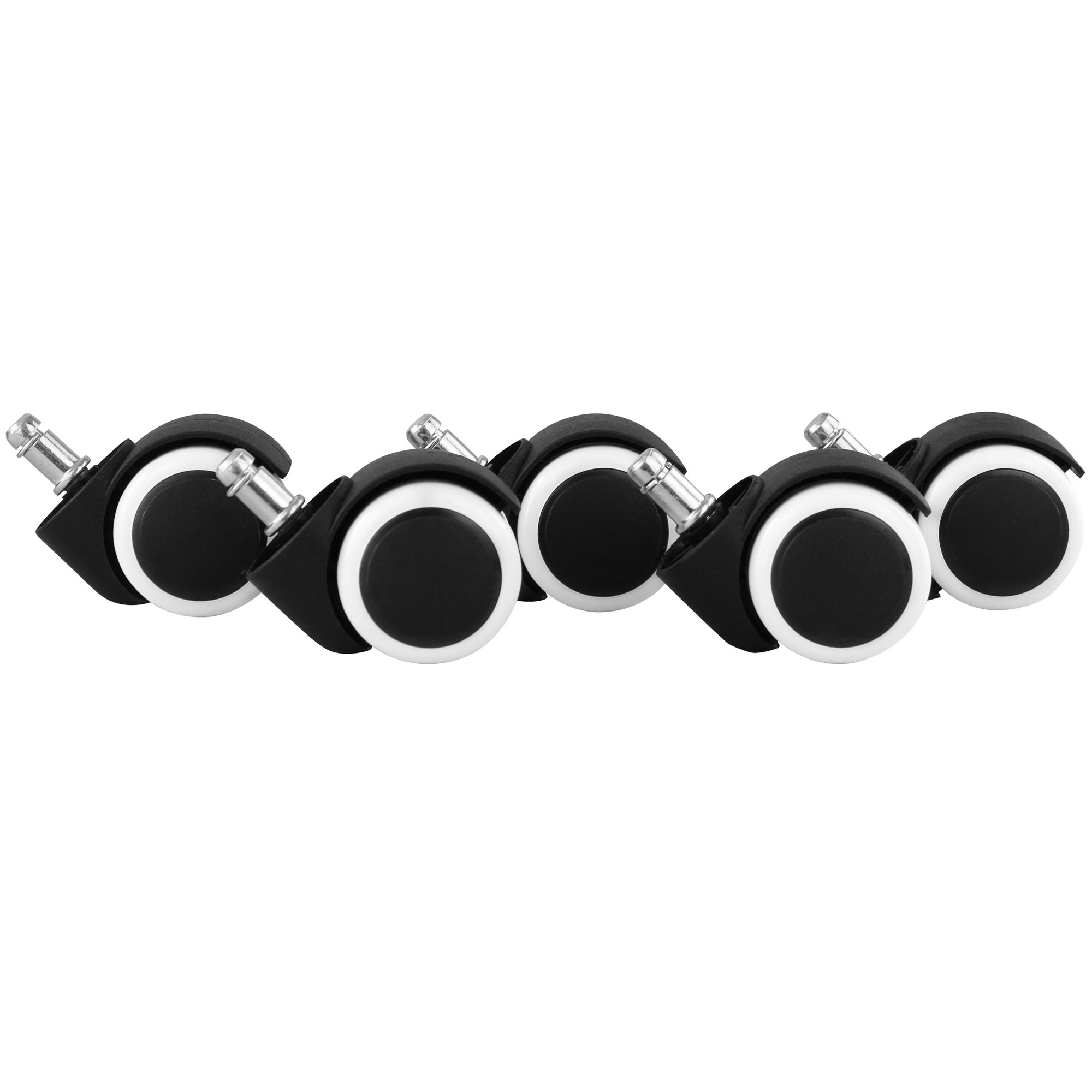 5 rollen bürostuhlrollen pin 11mm ø50mm hartbodenrollen stuhlrollen schwarz weiß