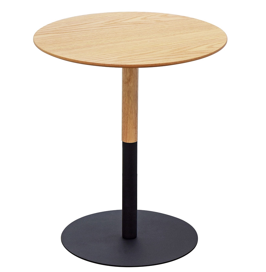 Alterego Couchtisch DILA MINI Gestellfarbe Schwarz Tischplatte Natur