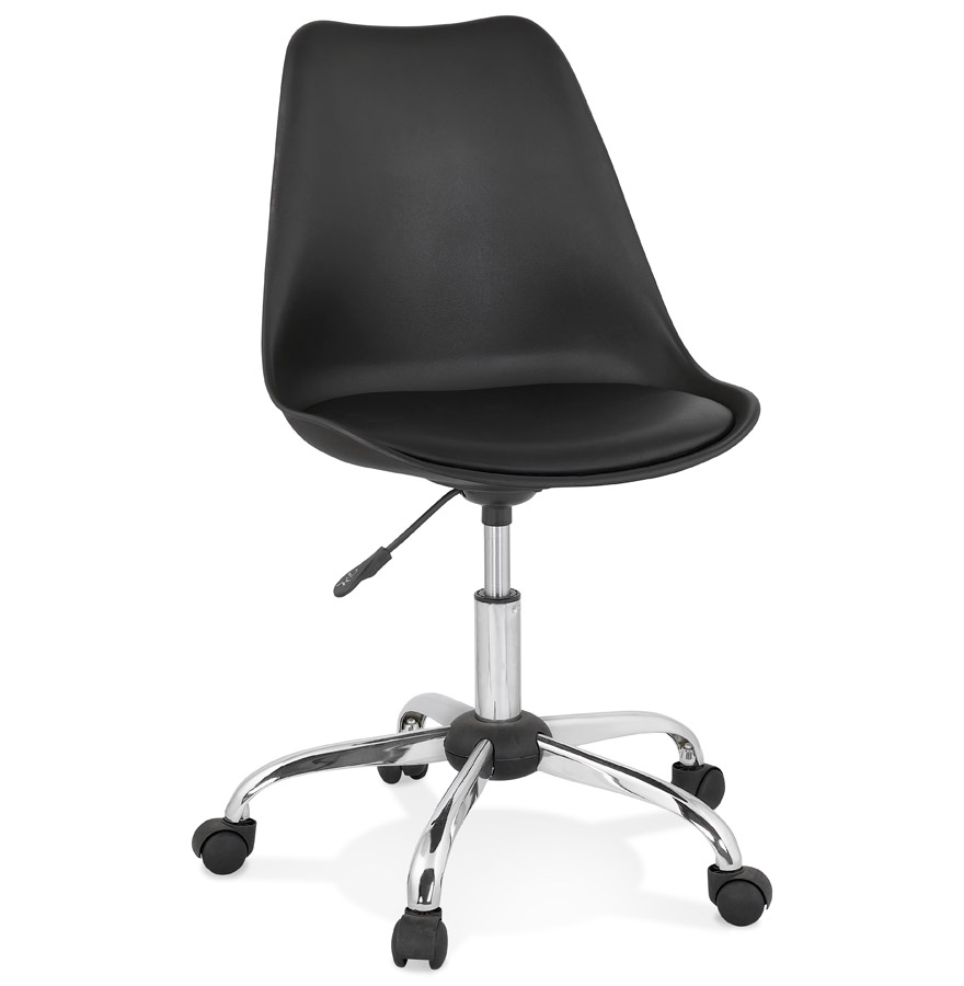Alterego Bürostuhl MONKY Gestellfarbe Chrom Sitzfläche Schwarz