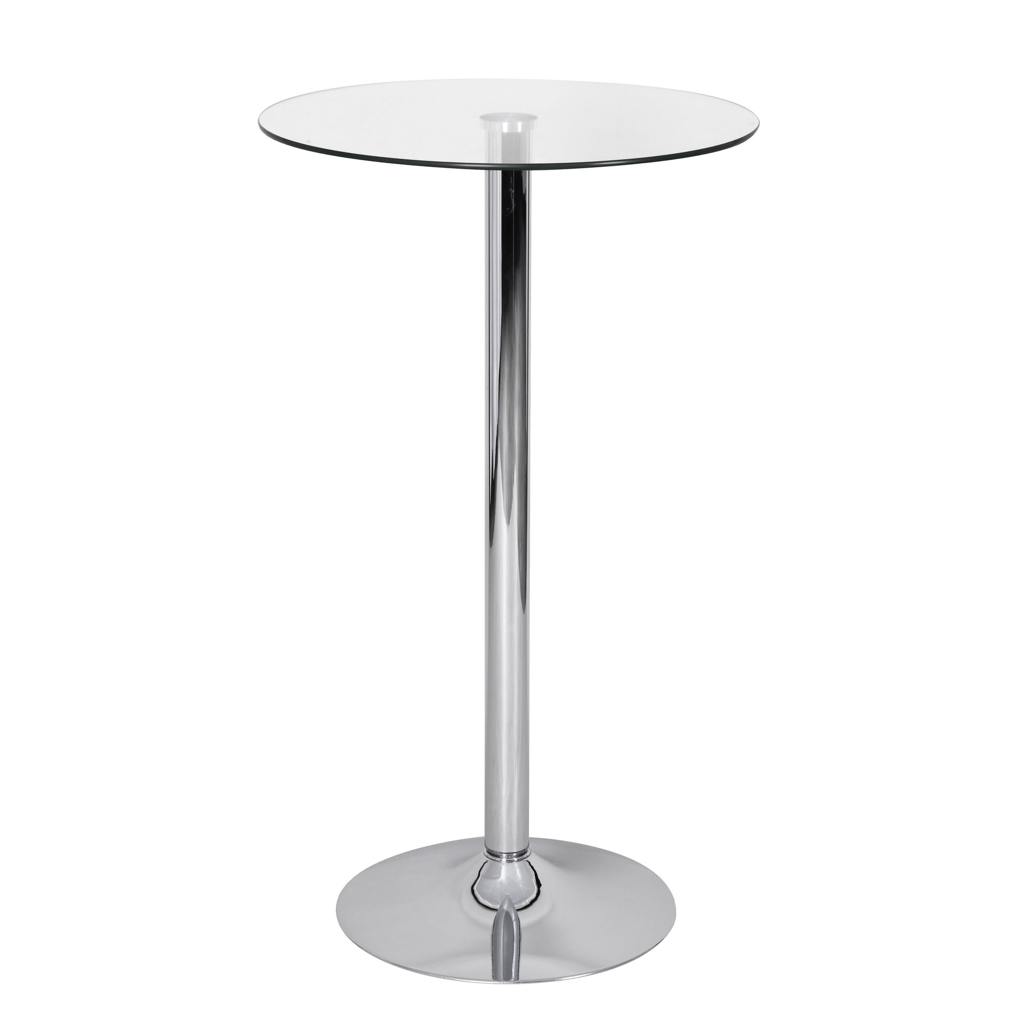 Amstyle stehtisch bartisch bistrotisch imbisstisch metall chrom glas rund 60 cm