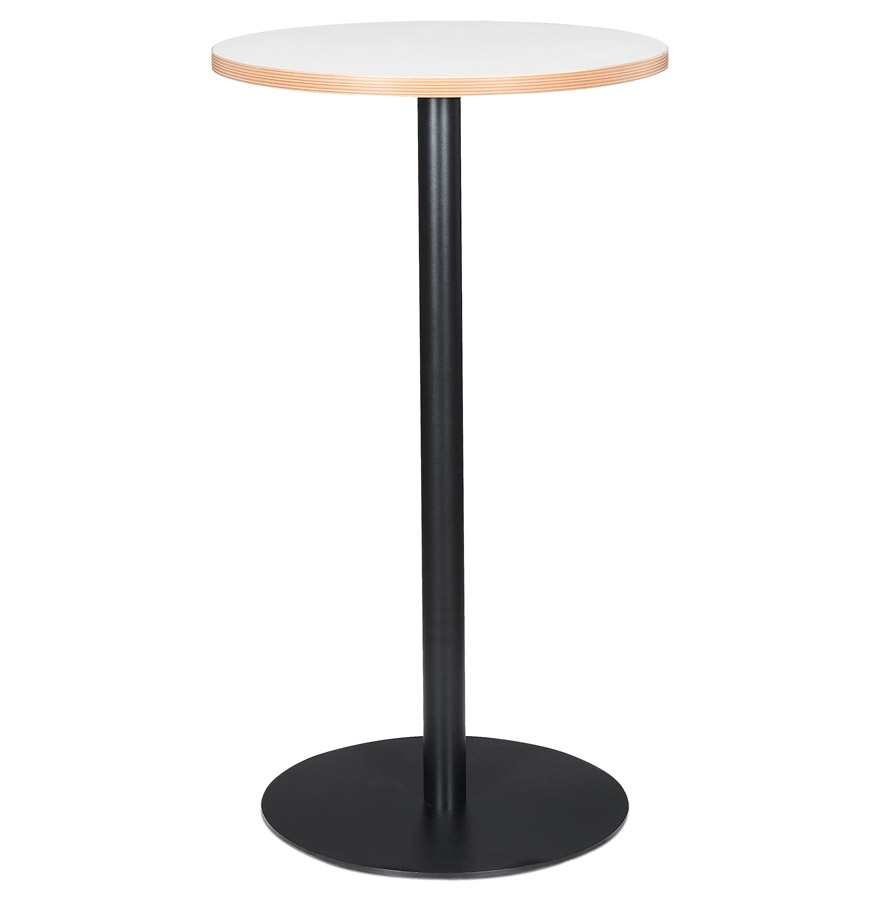 Stehtisch 'POLLUX ROUND' weiß mit schwarzem Standfuß - Ø 60 cm