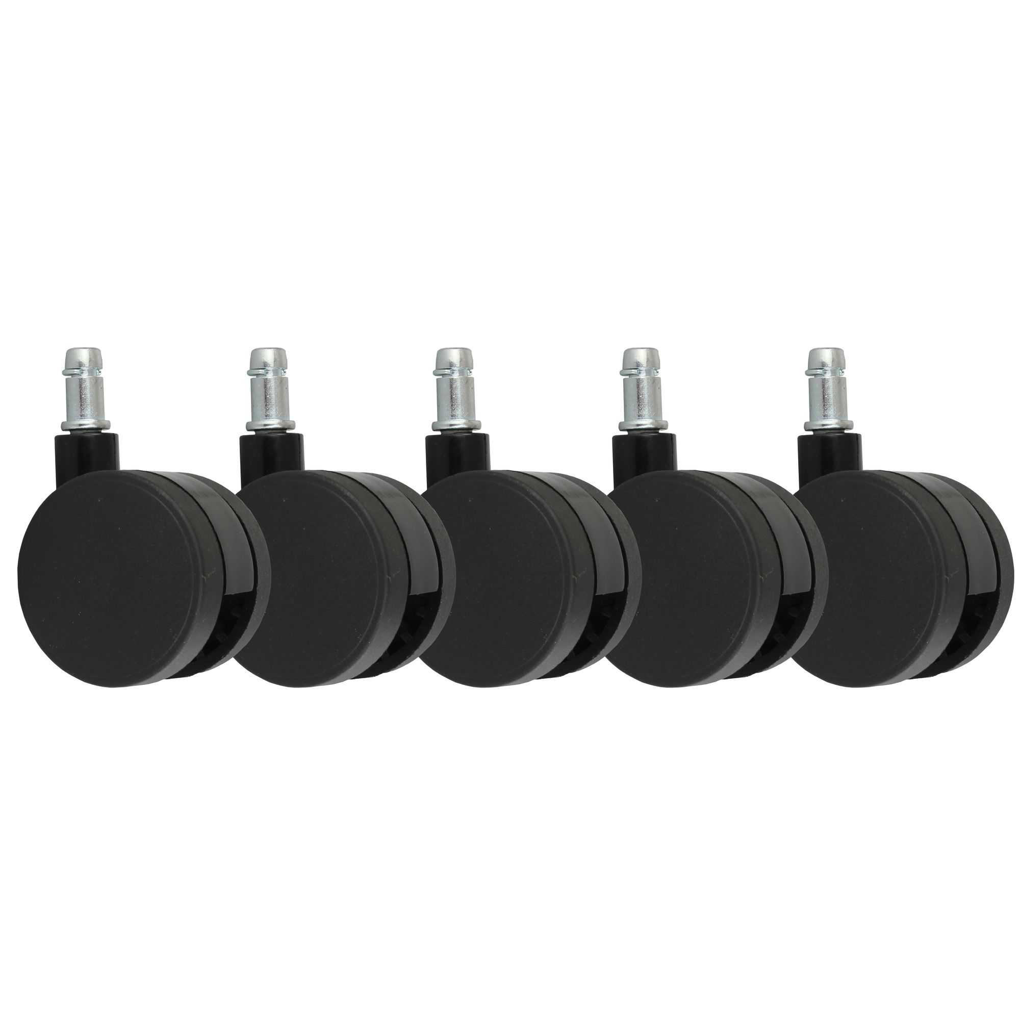 5er set rollen für bürostuhl bürostuhlrollen schwarz pin 11mm 60mm teppichboden