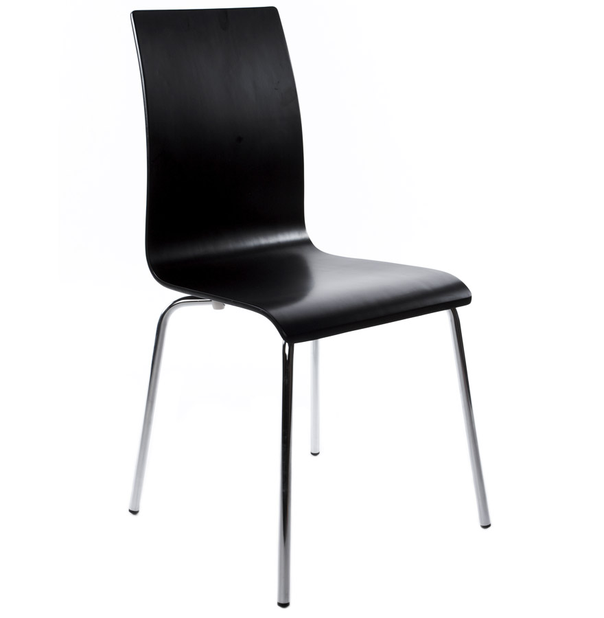 Alterego Stuhl ESPERA Gestellfarbe Chrom Sitzfläche Schwarz