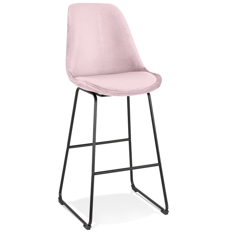 Alterego Barhocker BULLY Gestellfarbe Schwarz Sitzfläche Pink