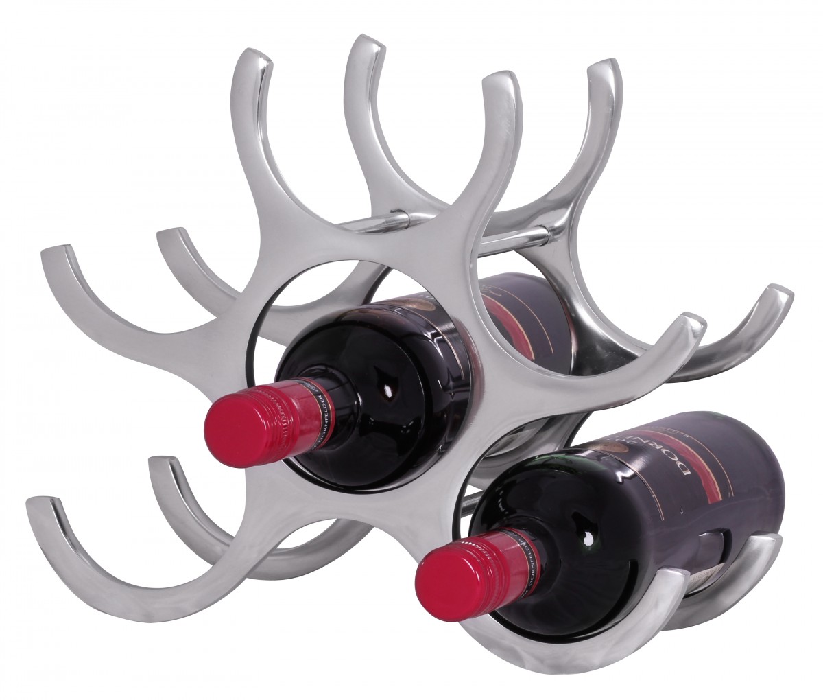 Wohnling design alu weinregal flammen 24 cm regal flaschenregal 6 flaschen