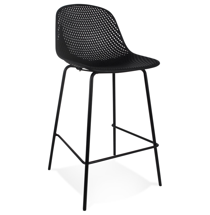 Alterego Barhocker LOKI MINI Gestellfarbe Schwarz Sitzfläche Schwarz