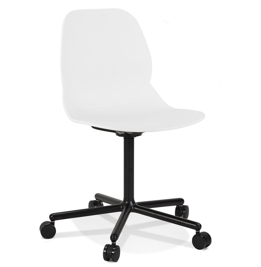 Alterego Bürostuhl MAGELLAN Gestellfarbe Schwarz Sitzfläche Weiß