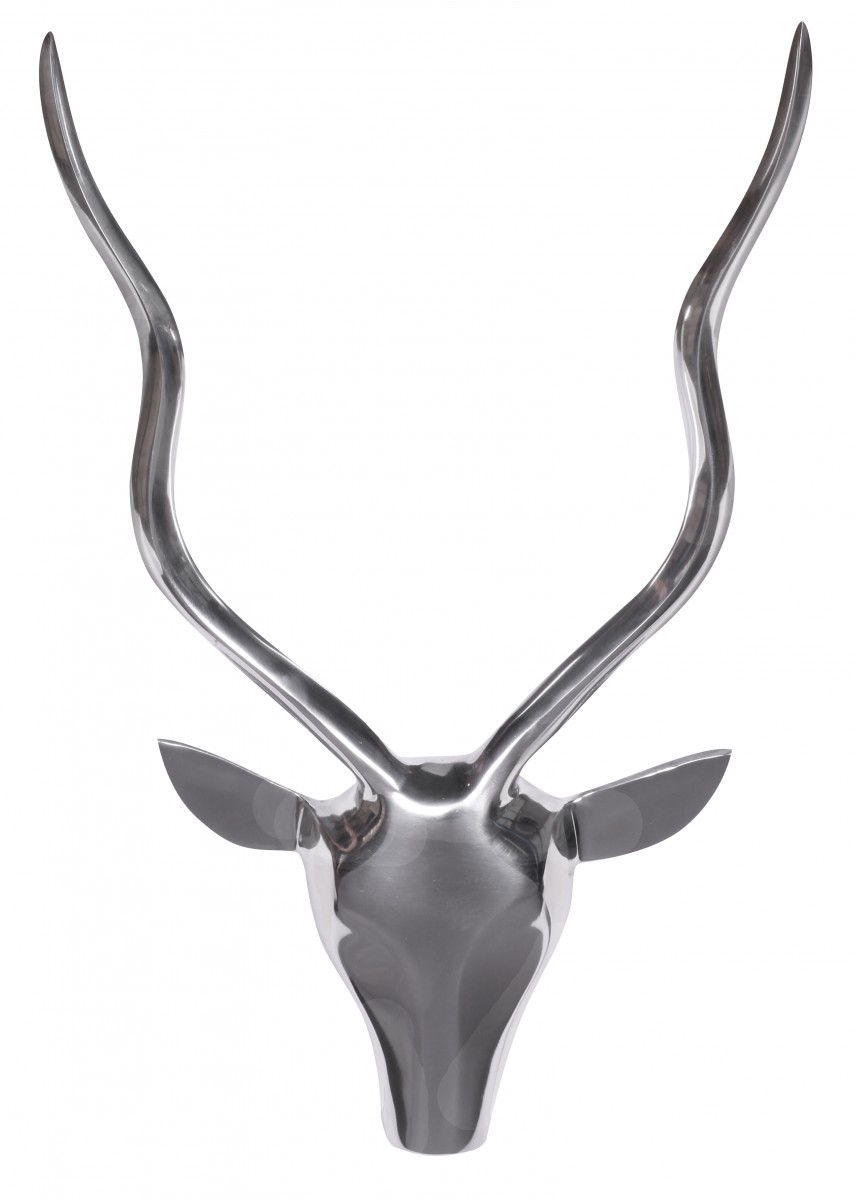 Hirschgeweih deko silber hirschkopf wanddekoration wand metall jagdtrophäe groß