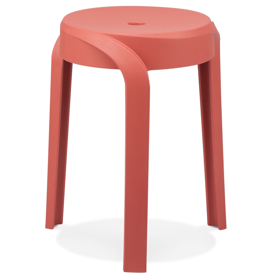 Alterego Hocker POMPA Gestellfarbe Rot Sitzfläche Rot