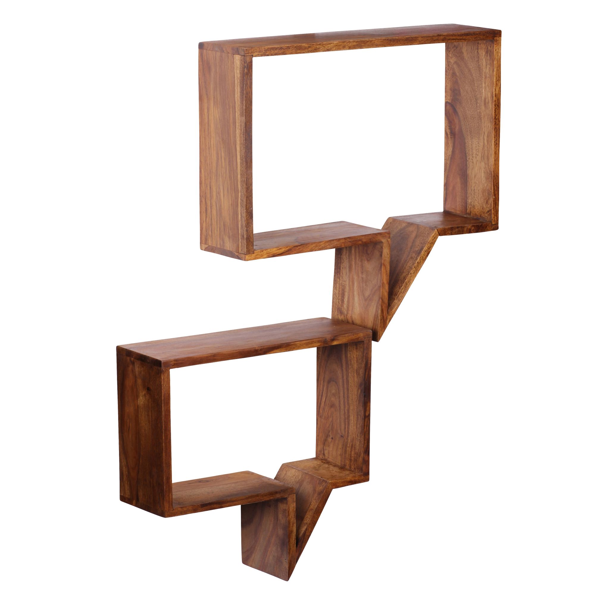 Wohnling 2er set wandregale mumbai massivholz sheesham regal wand wandboard cubes