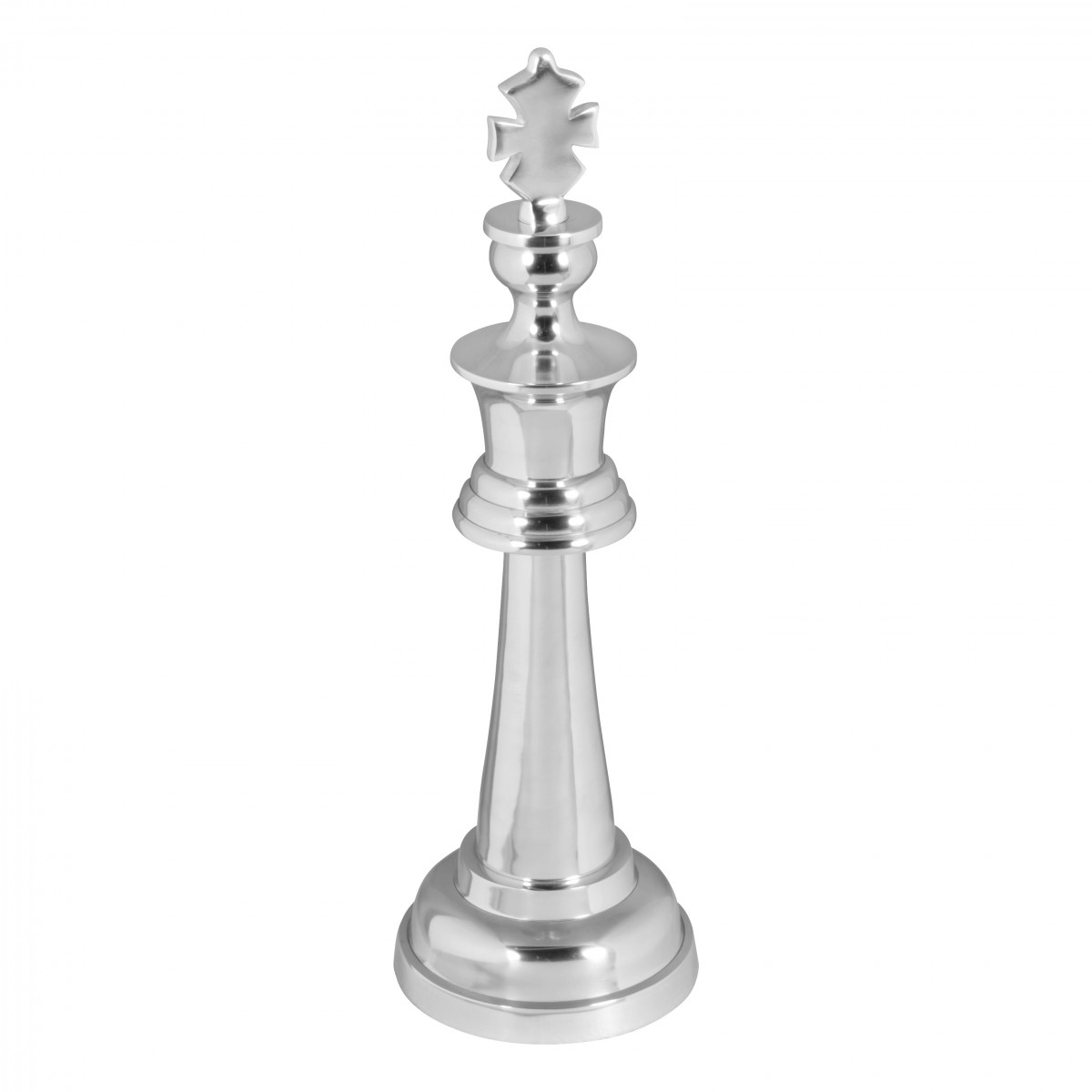 Große schachfigur könig aluminium dekoration poliert design skulptur dekofigur