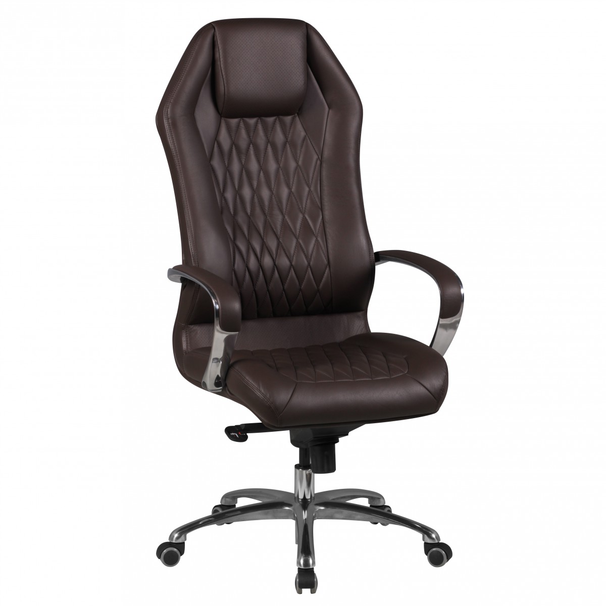 Bürostuhl MONTEREY Echt-Leder Braun | 67x70 cm | Höhe 126-136 cm
