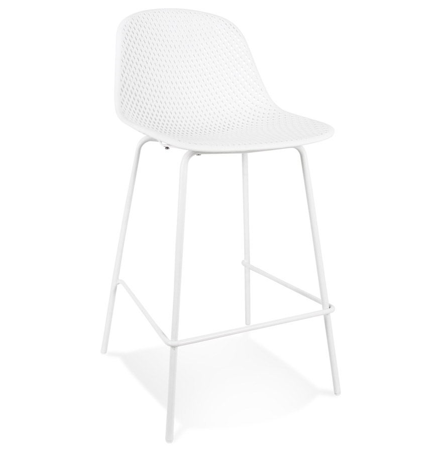 Alterego Barhocker LOKI MINI Gestellfarbe Weiß Sitzfläche Weiß