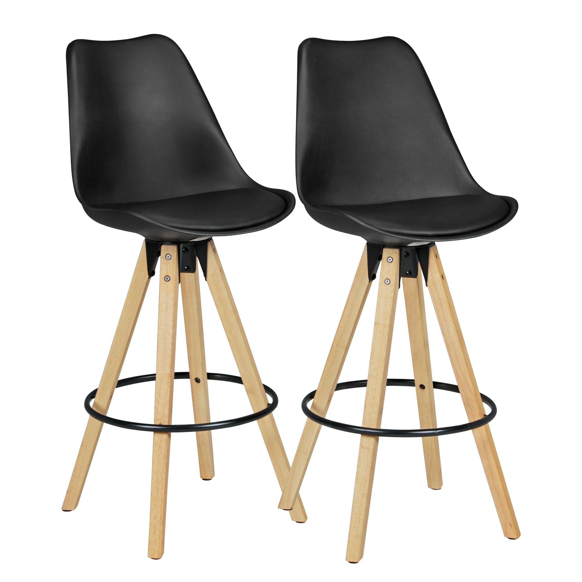 2er set barhocker lima retro design kunstleder holz mit lehne barstühle tresenhocker