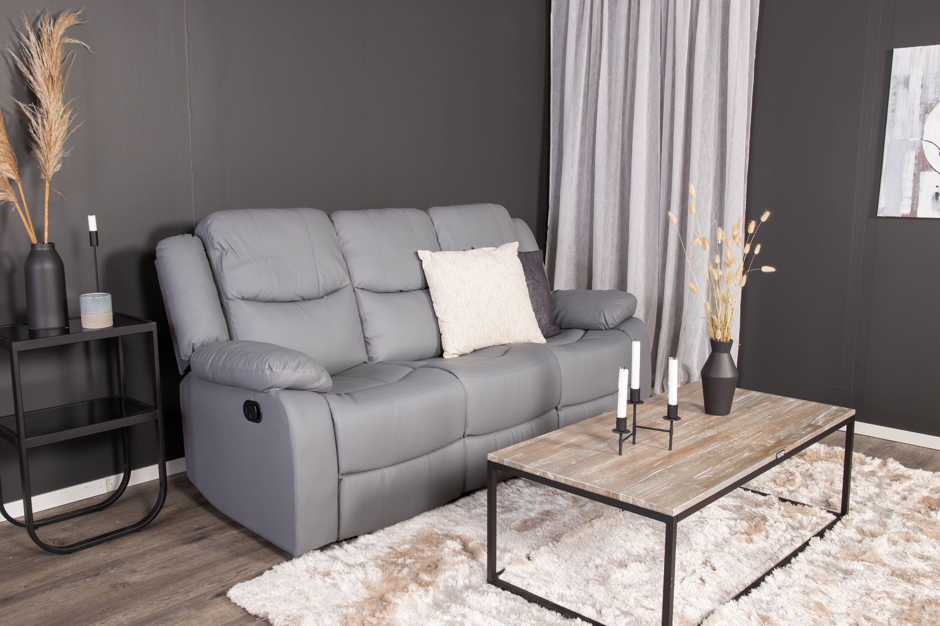 Alba 3-Sitzer Liegesofa - Grau PU
